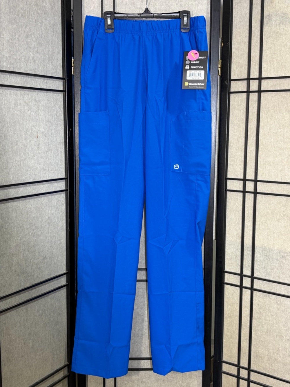 WonderWink Women’s Scrubs Cargo Pant Royal Blue XST Adjustable Waist Tie tall